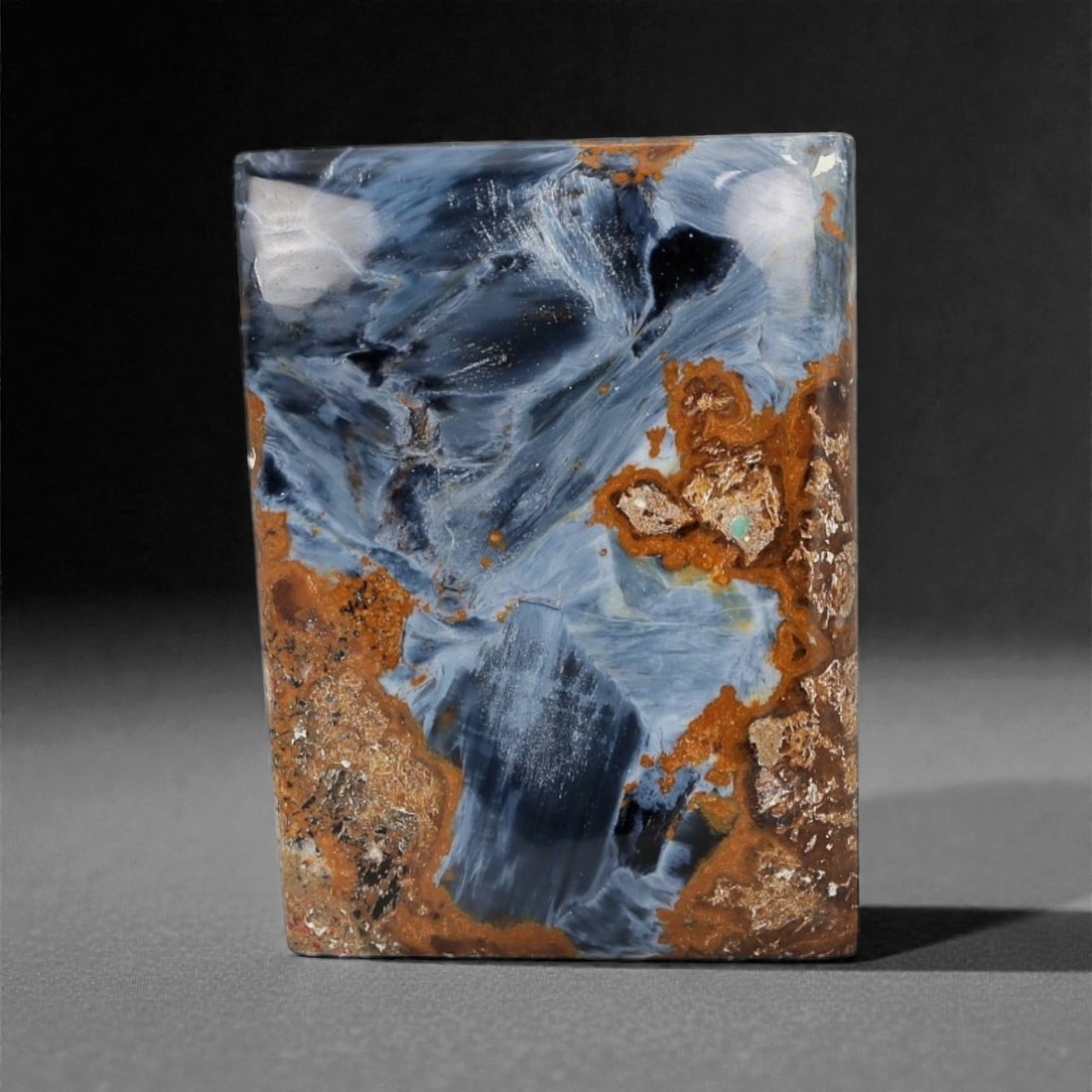 27.91 Carats Blue and Rust Pietersite Cabochon - Natural Namibian Stone - 24 x 17.8 x 6.2 mm, 27XK (1 of 1)