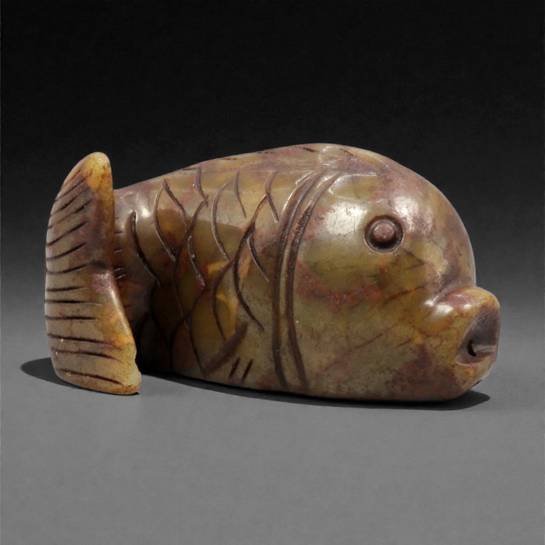 A Chinese Jade Fish Effigy, 20th Century, 46YC (1 of 2)
