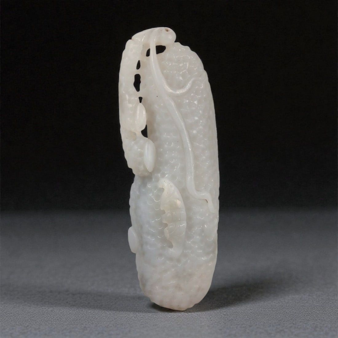 A Chinese Nephrite Jade Fruit Pendant, 20th Century, 74FA (1 of 2)