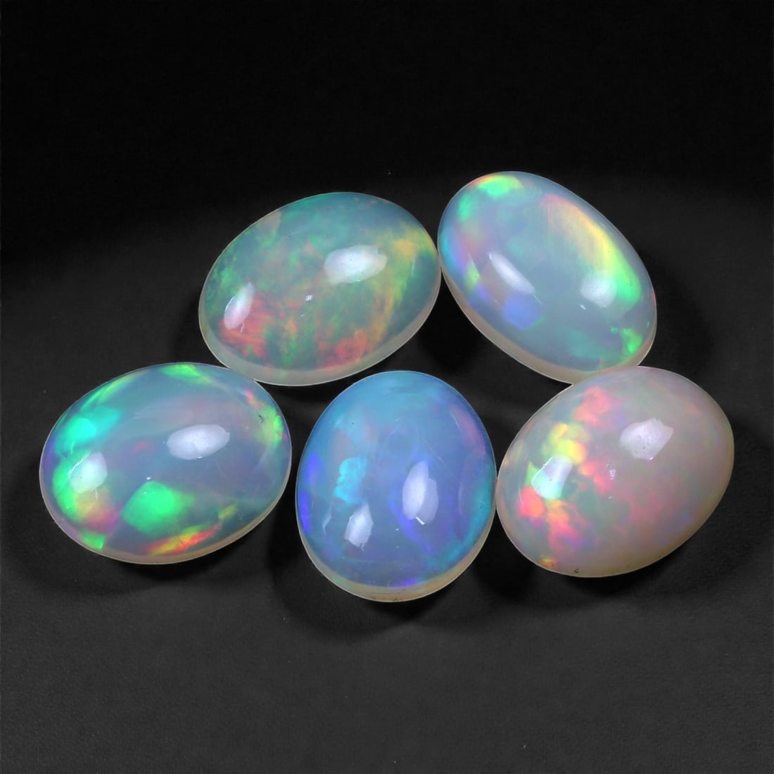 7.13 Carats Neon Play-of-Color Opal Selection - Natural Ethiopian Cabochons - 9 to 10 mm, 25XC (1 of 1)
