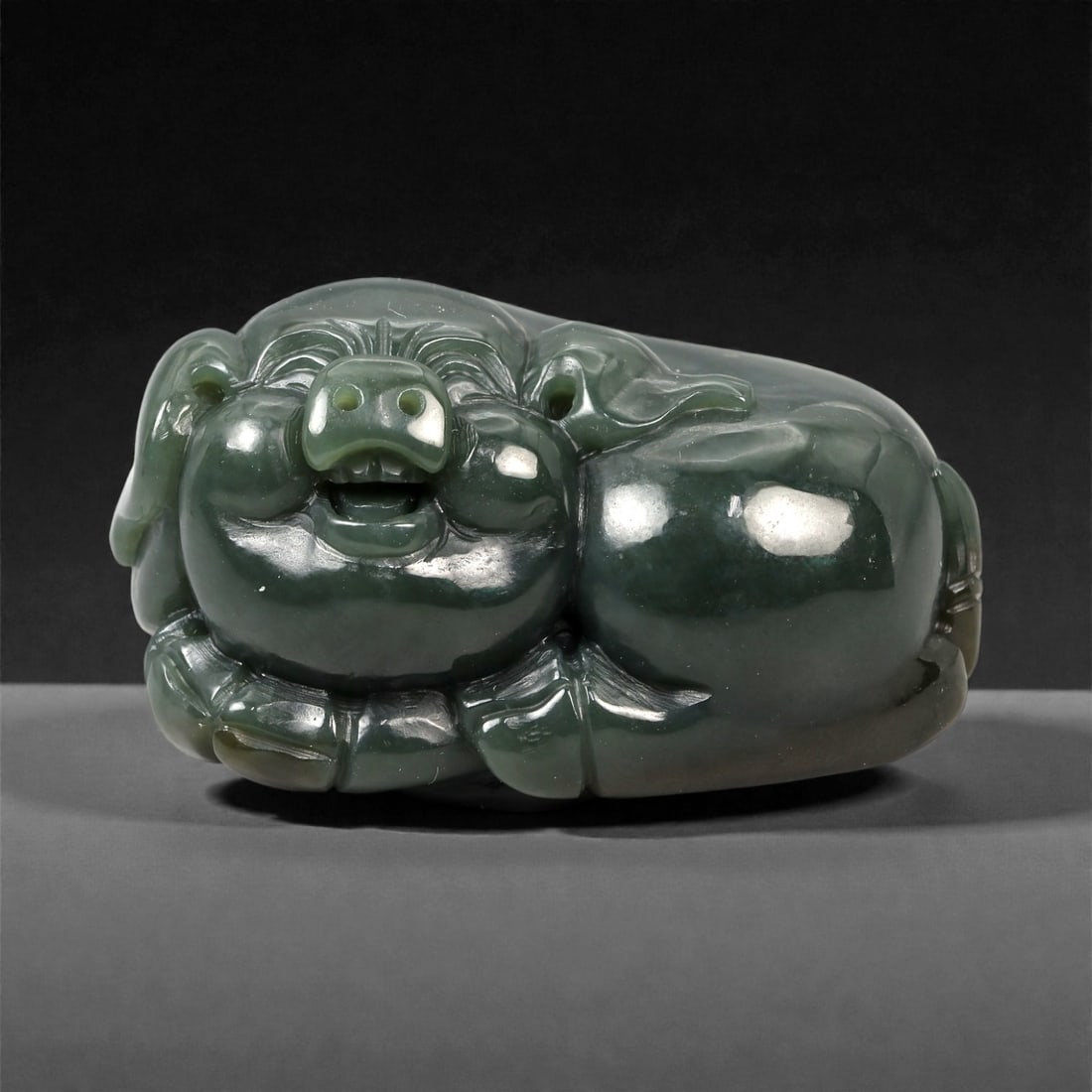 Chinese Jade Pig - Carved Animal Figurine 4.7cm, 97ZC, 97ZC (1 of 2)