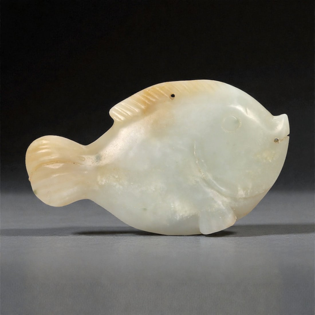 A Chinese Nephrite Jade Fish Figure, Qing Dynasty, 18th-19th Century, 27YB (1 of 2)