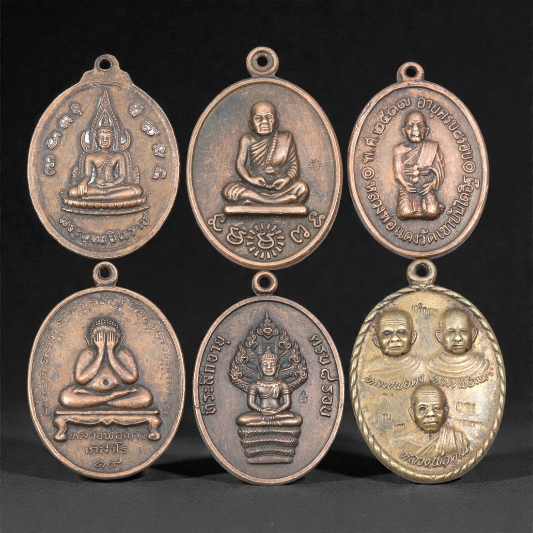 A Group of Thai Bronze Medallion Amulets, 20th Century, 29FJ (1 of 2)