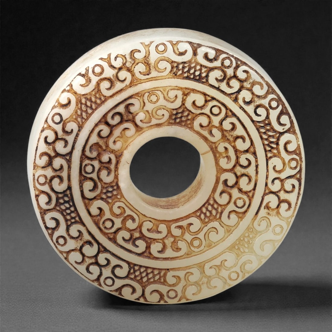 A Chinese Hetian Jade Bi Disc, 20th Century, 87FH (1 of 2)