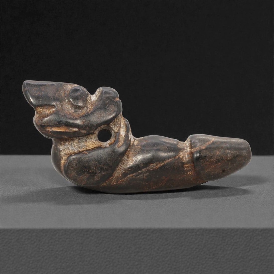 A Chinese Hetian Nephrite-Style Zoomorphic Effigy, 20th Century, 75FJ (1 of 2)