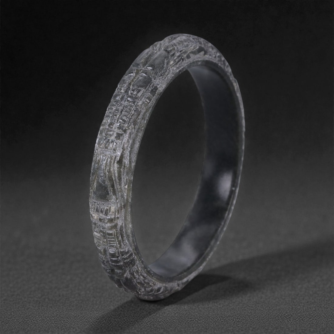 Jadeite Jade Dragon Bracelet - Carved Asian Bangle, 6cm Inner Diameter, 35WE, 35WE (1 of 3)