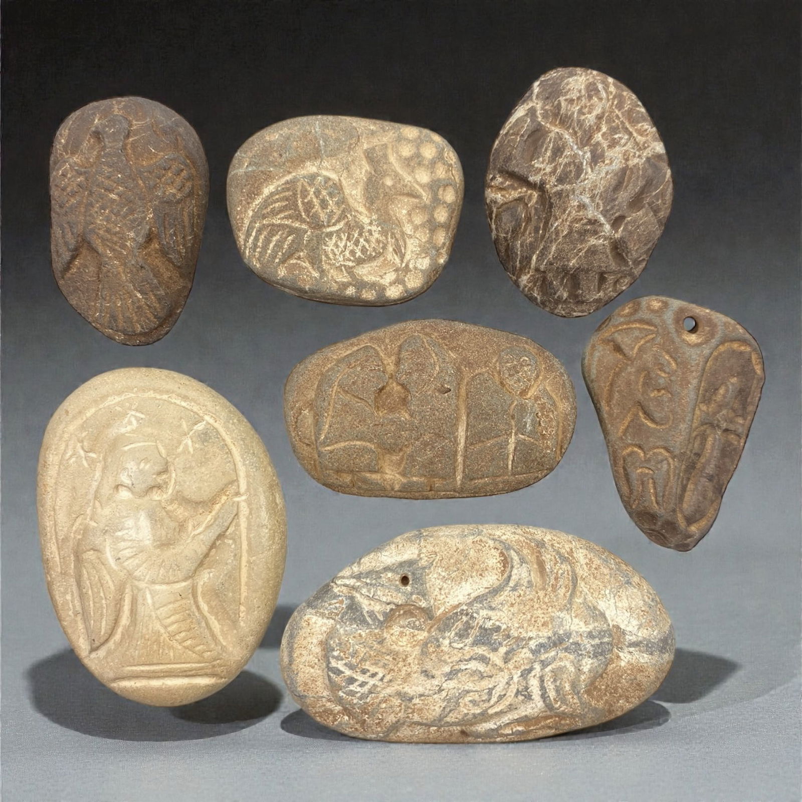 A Group of Medieval Christian Stone Devotional Objects, 12th-15th Century, 62XJ (1 of 1)