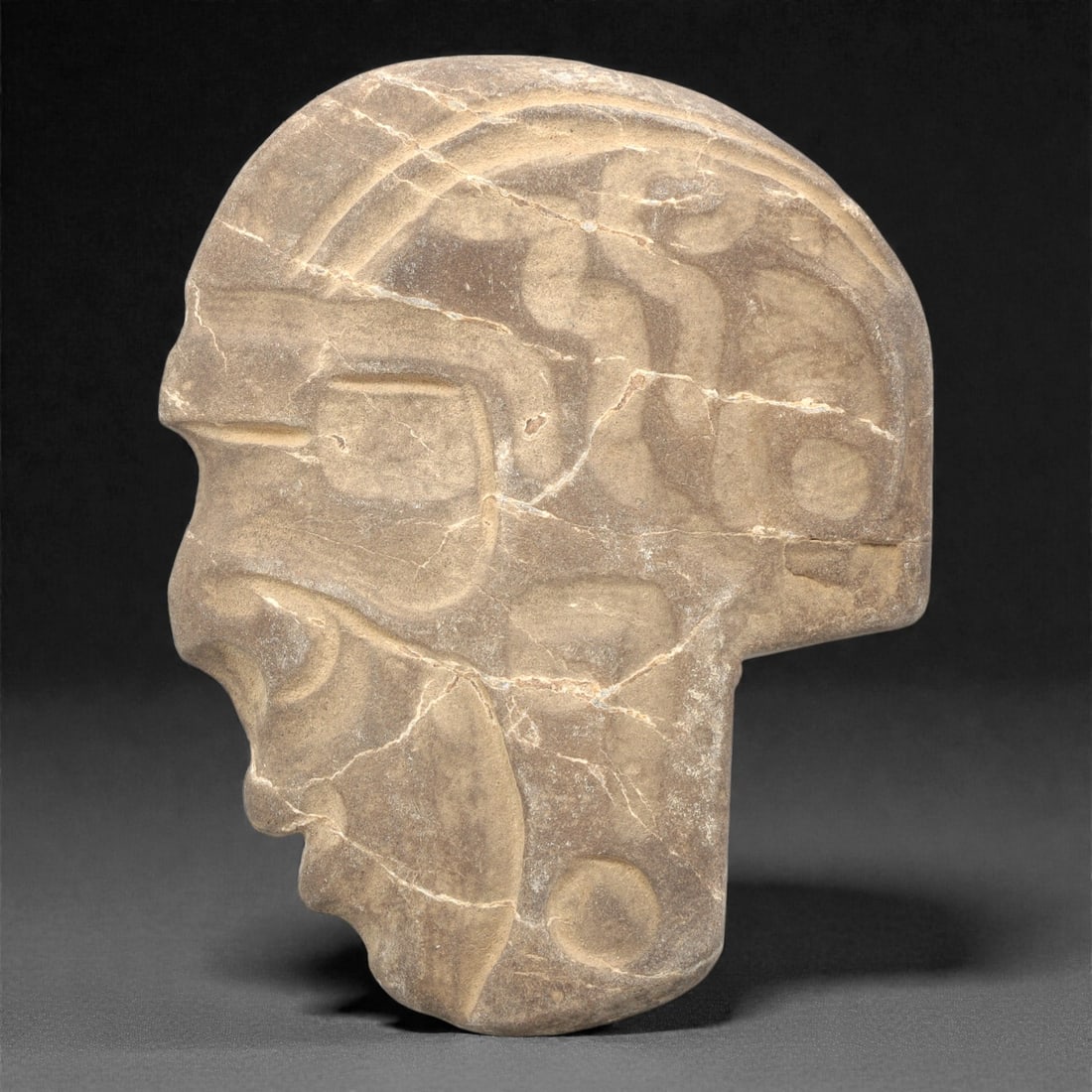 A Pre-Columbian Stone Head Carving, 10th-15th Century, 17ZH (1 of 1)