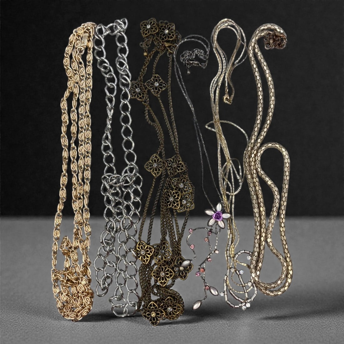 An Estate Lot of Six Necklaces, Late 20th Century, 62FK (1 of 1)
