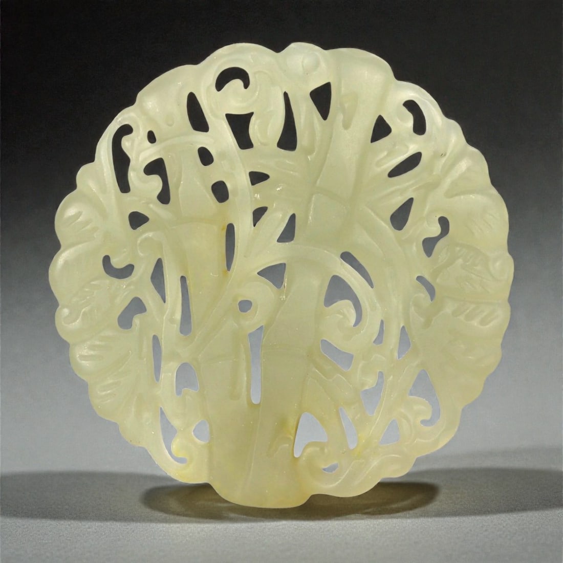 A Chinese Nephrite Jade Openwork Plaque, 20th Century, 62FA (1 of 2)