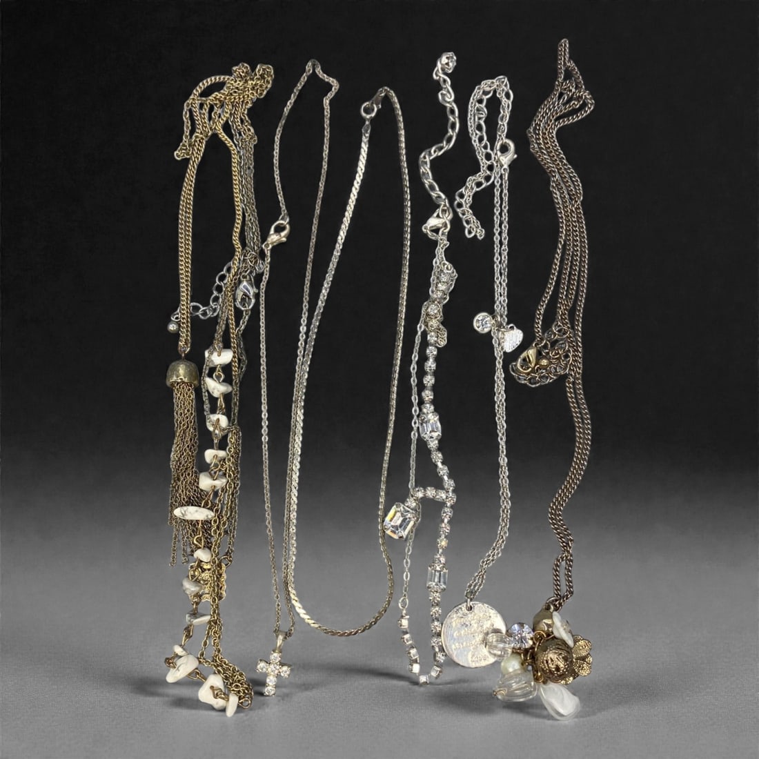 An Estate Lot of Six Necklaces, Late 20th Century, 77FK (1 of 1)