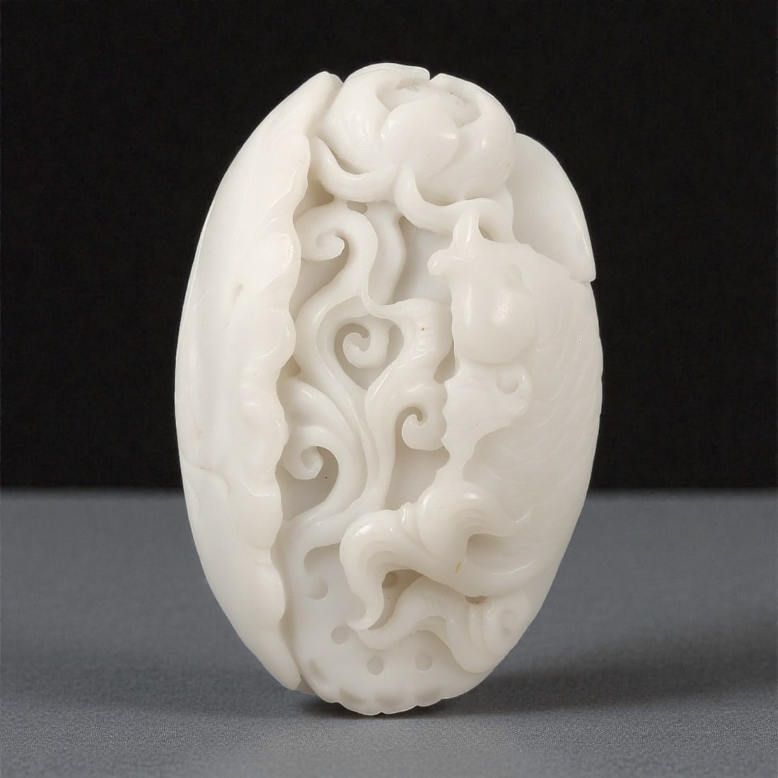 A Chinese Hetian Jade Openwork Plaque with a Mythical Beast, 20th Century, 25FD (1 of 2)