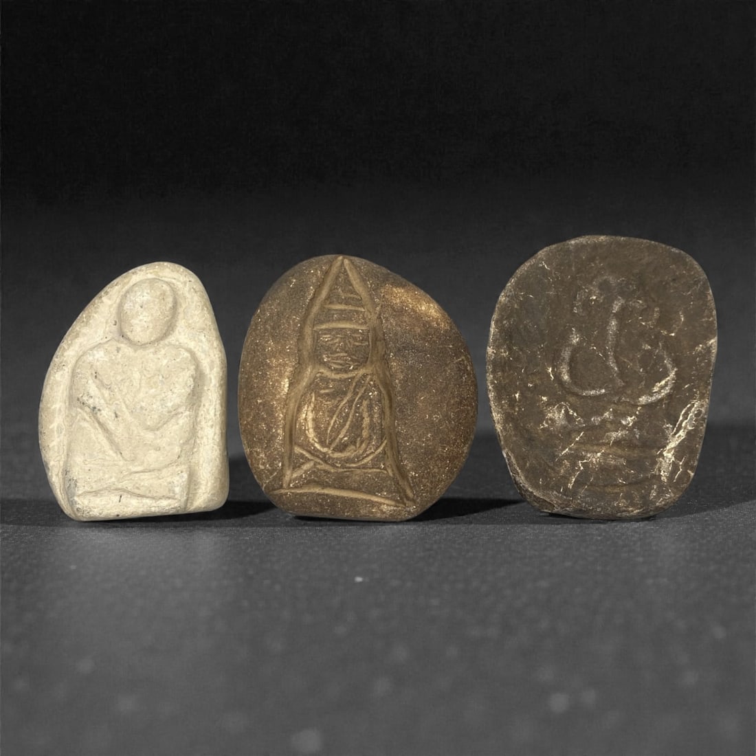 A Group of Three Edo Period Buddhist Stone Carvings, 17th-19th Century, 3FN (1 of 1)