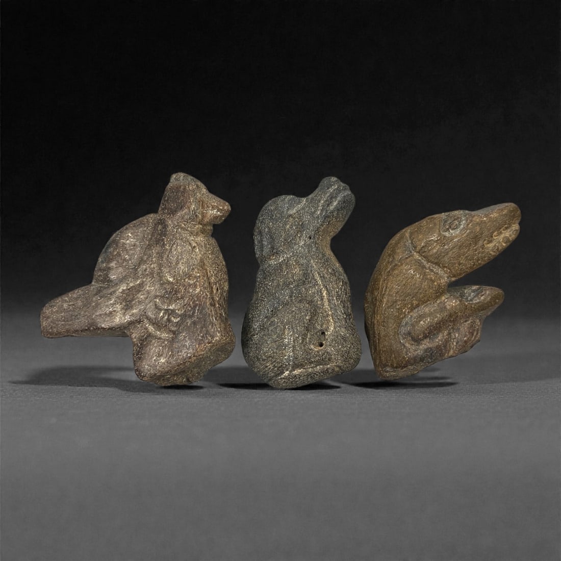 A Group of Three Ancient Zoomorphic Stone Effigies, 1st Millennium BCE, 28FN (1 of 1)