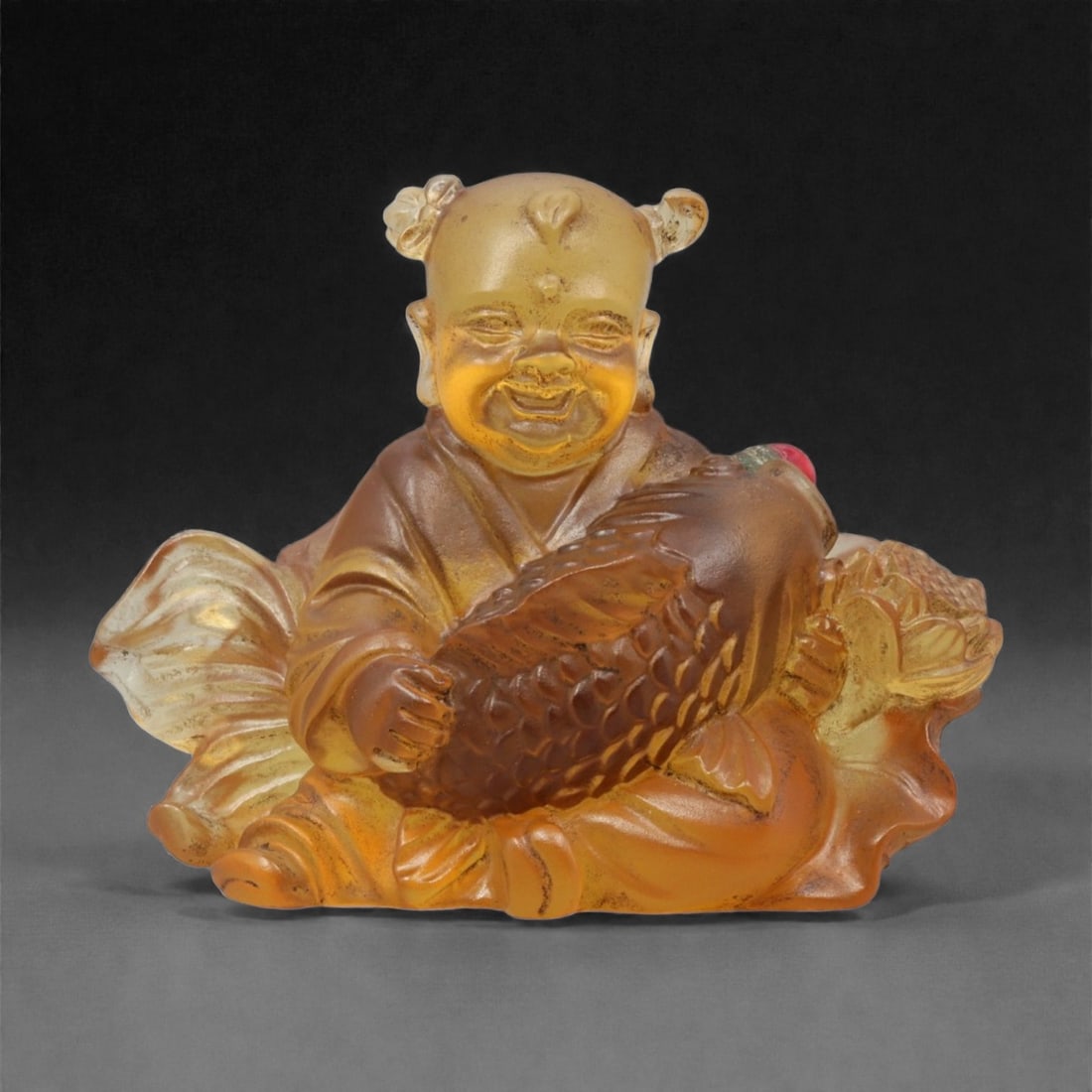 A Chinese Glass Figural Snuff Bottle, 20th Century, 66YC (1 of 3)