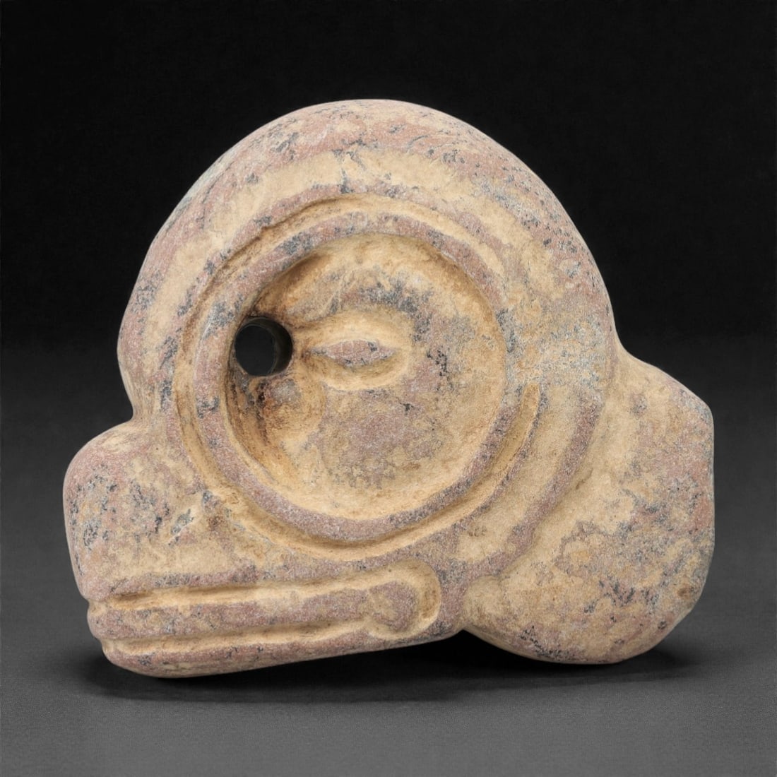 A Pre-Columbian Stone Zoomorphic Head, 10th-15th Century, 29FM (1 of 2)