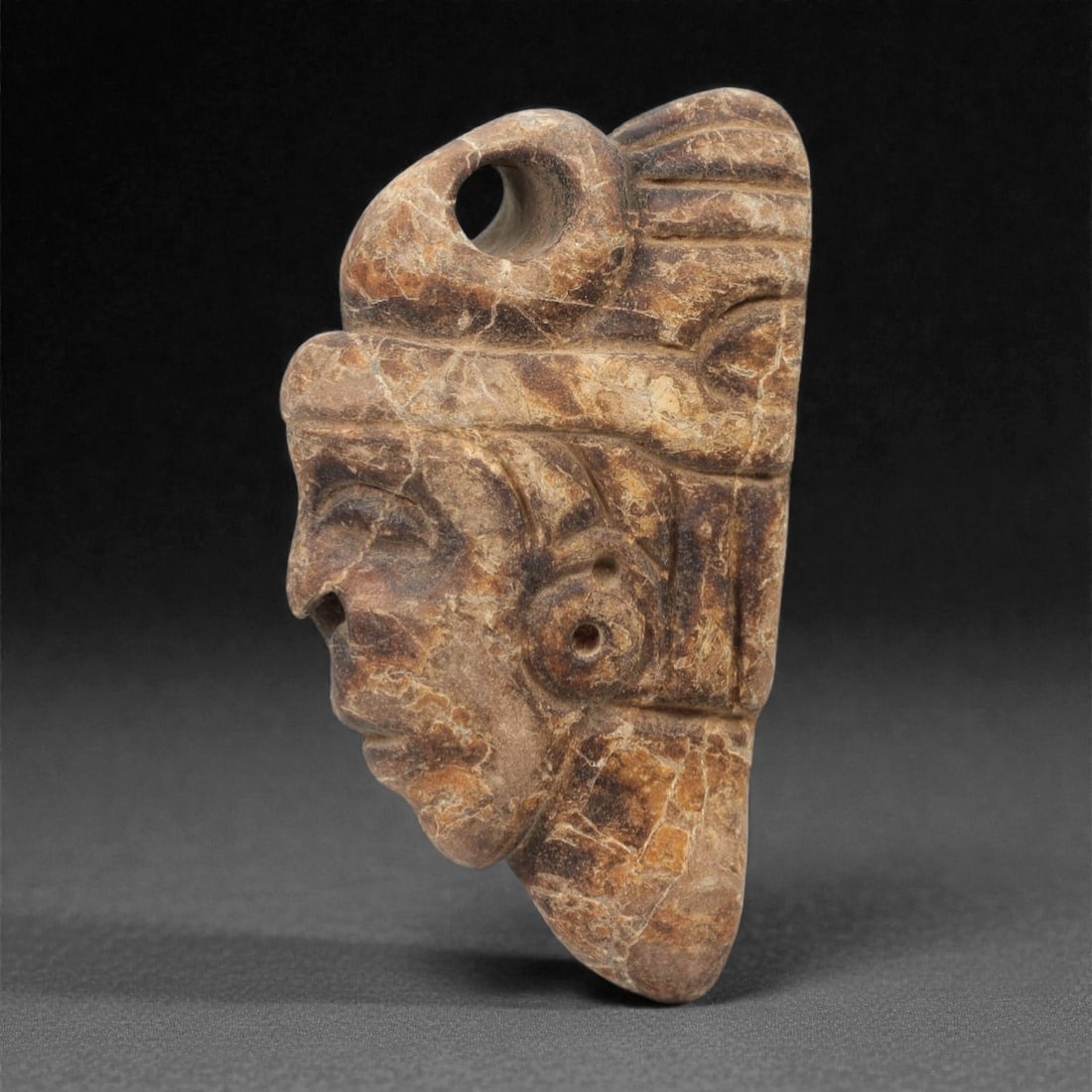 A Pre-Columbian Stone Head Pendant, 10th-15th Century, 43FM (1 of 2)