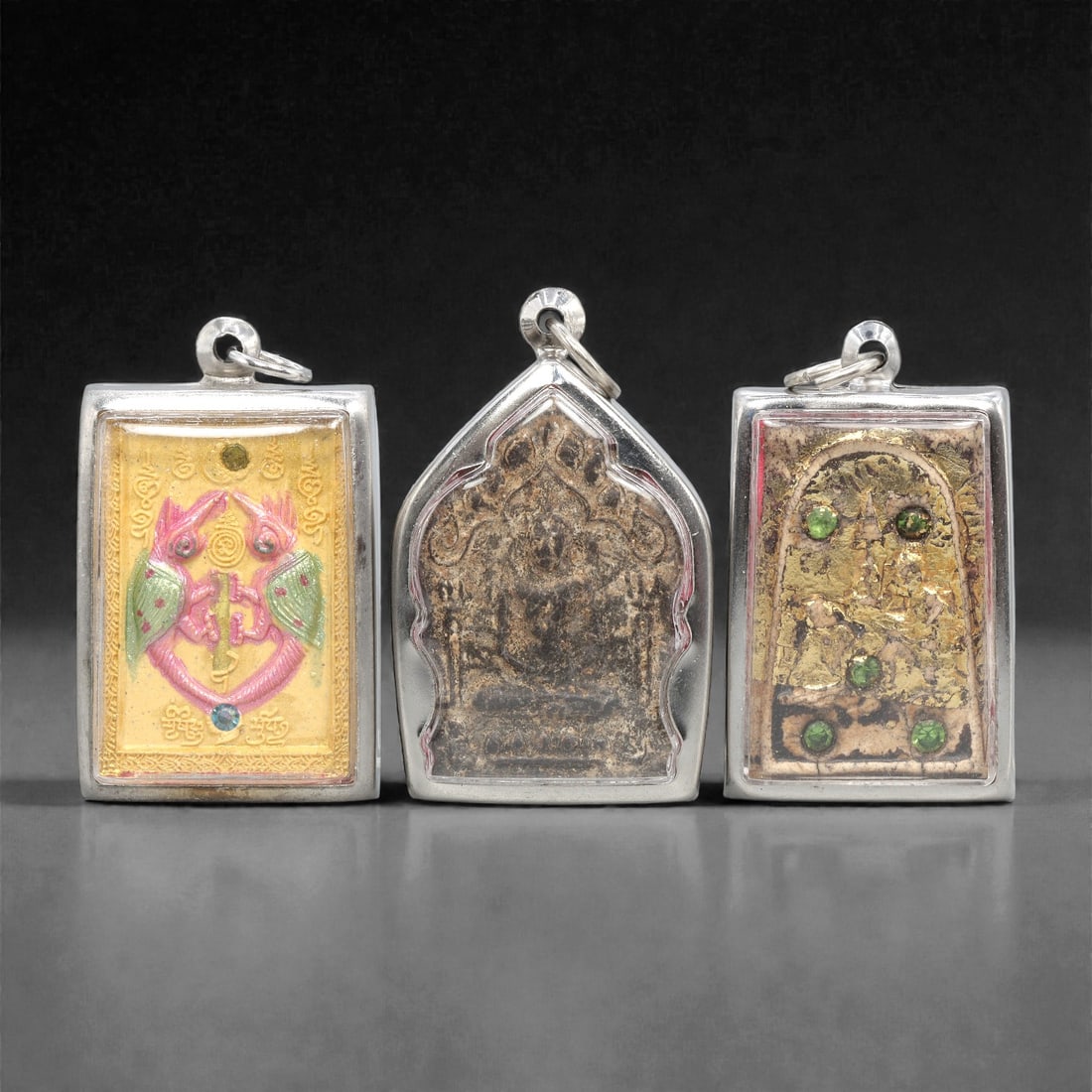 A Group of Three Thai Terracotta Amulets, 20th Century, 91XJ (1 of 1)