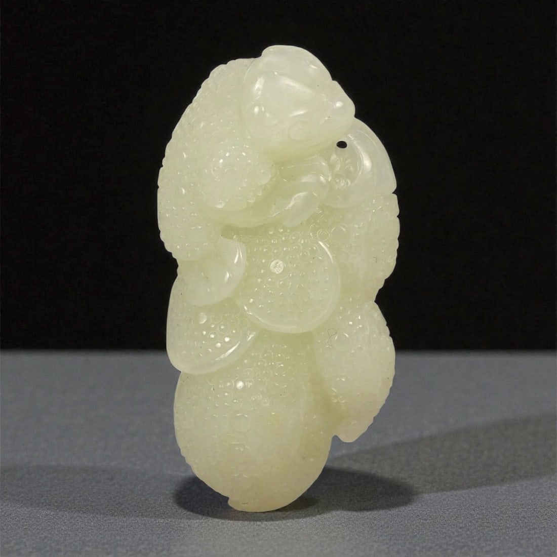 A Chinese Jade Beast and Fruit Carving, 20th Century, 78FA (1 of 2)