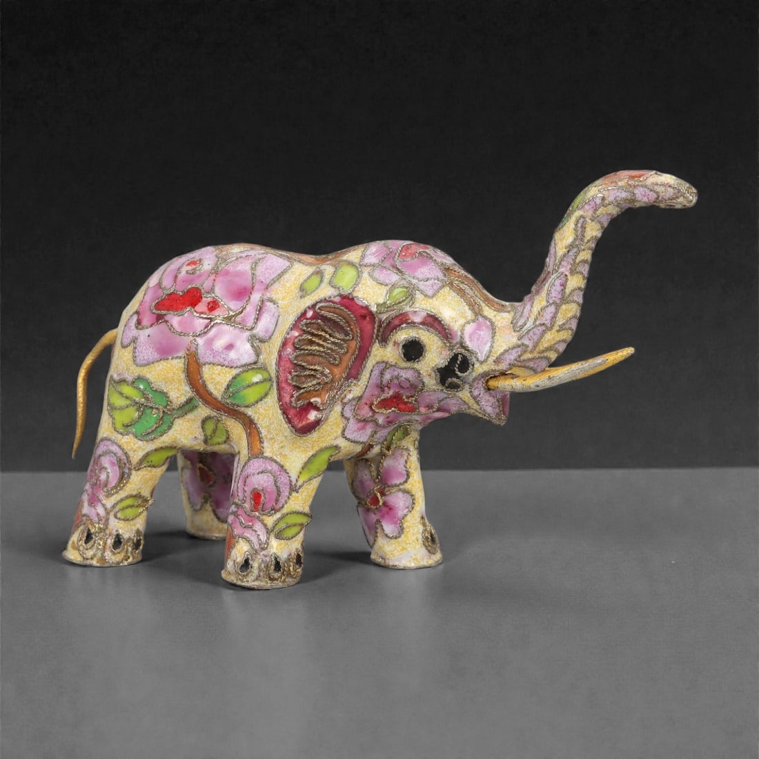 A Chinese Cloisonne Enamel Elephant Effigy, 20th Century, 100FG (1 of 3)