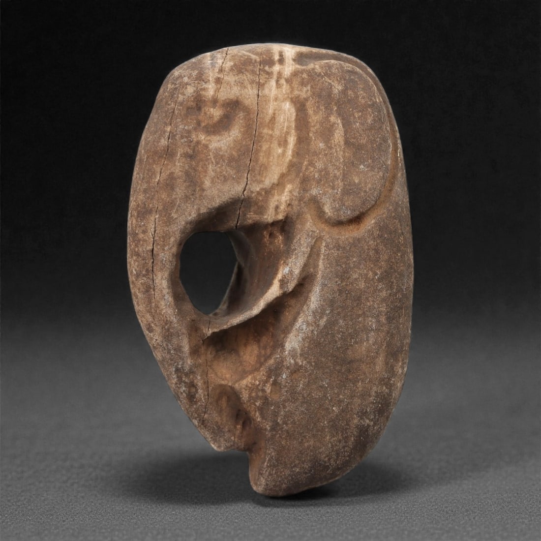 A Pre-Columbian Stone Zoomorphic Pendant, 10th-15th Century, 34FM (1 of 2)
