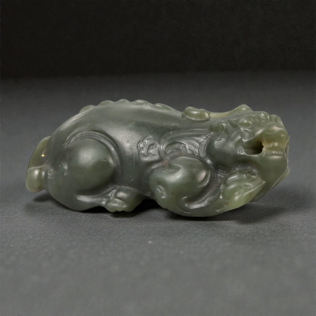 A Chinese Nephrite Jade Pixiu Figure, 20th Century, 83FA (1 of 3)