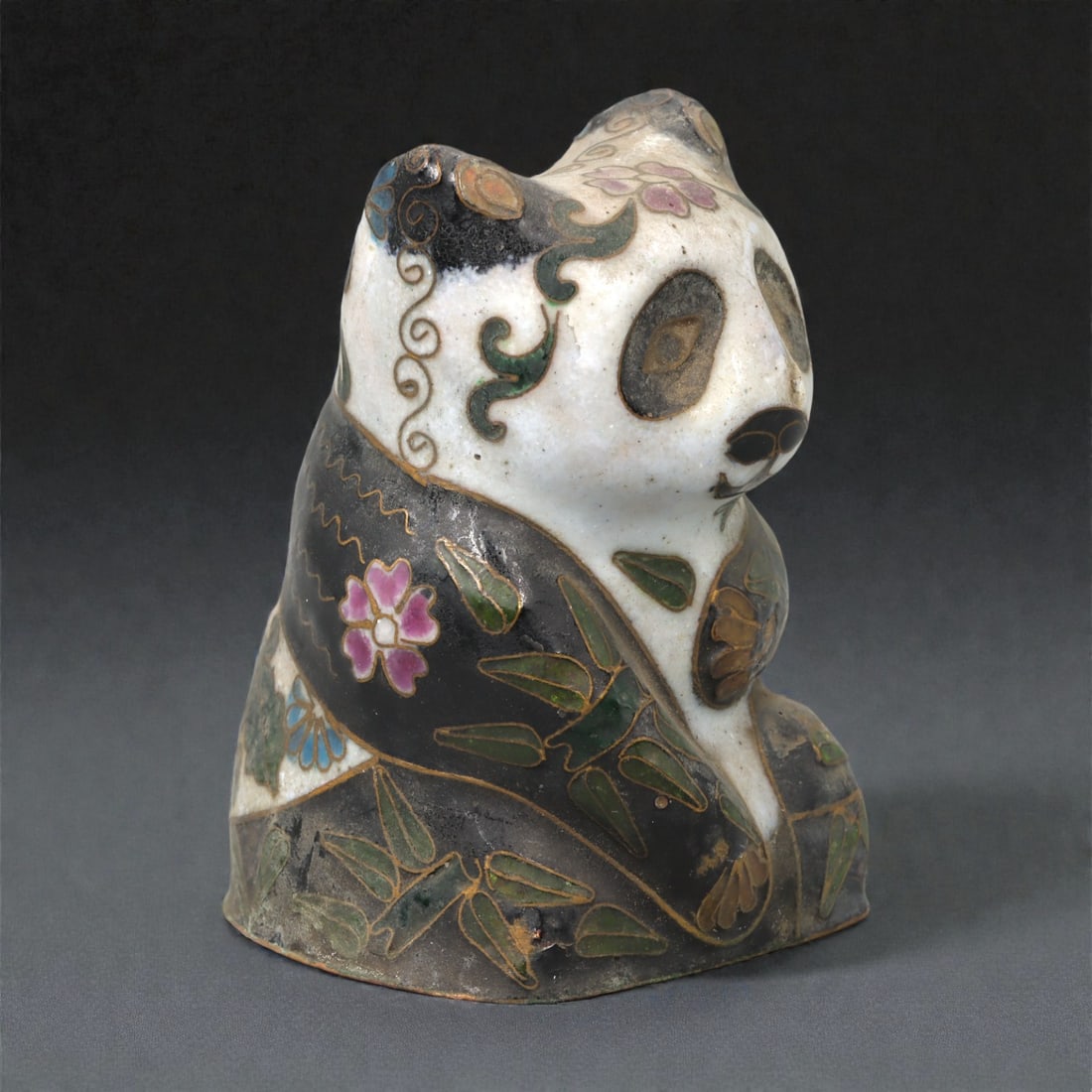 A Chinese Cloisonne Enamel Panda Figure, Qing Dynasty, 62FC (1 of 4)