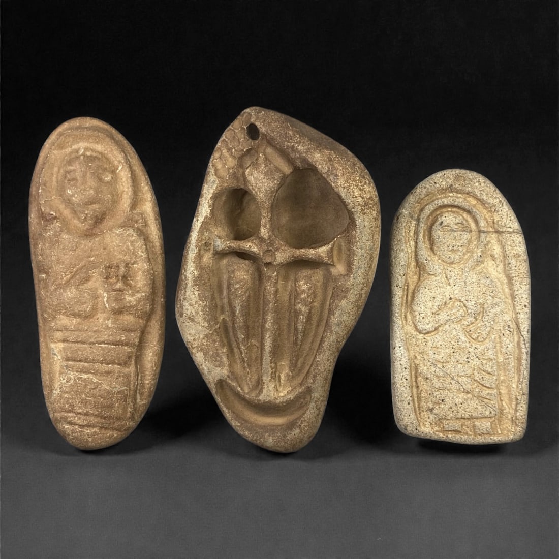 A Group of Three Christian Period Stone Carving Reliefs, 4th-7th Century, 52FM (1 of 1)