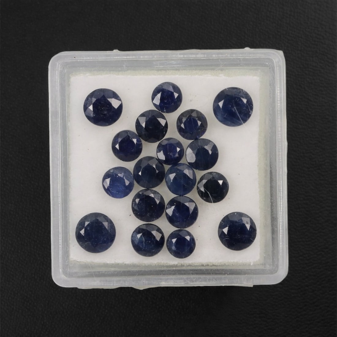 5.82 Carats Deep Blue Australian Sapphire Parcel - Natural Australian Stones, 98XK: This substantial parcel of Australian sapphires features a rich palette of deep, velvety blue tones, with each round, faceted stone exhibiting a classic, saturated hue. The generous carat weight and u