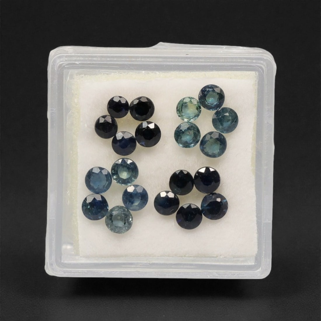 4.08 Carats Multitone Parti Sapphire Parcel - Natural Australian Stones, 79XK: This curated parcel of parti sapphires presents a striking blend of deep teal, forest green, and vivid blue tones, with dynamic color zoning that shifts and glows under changing light. Each round, fac