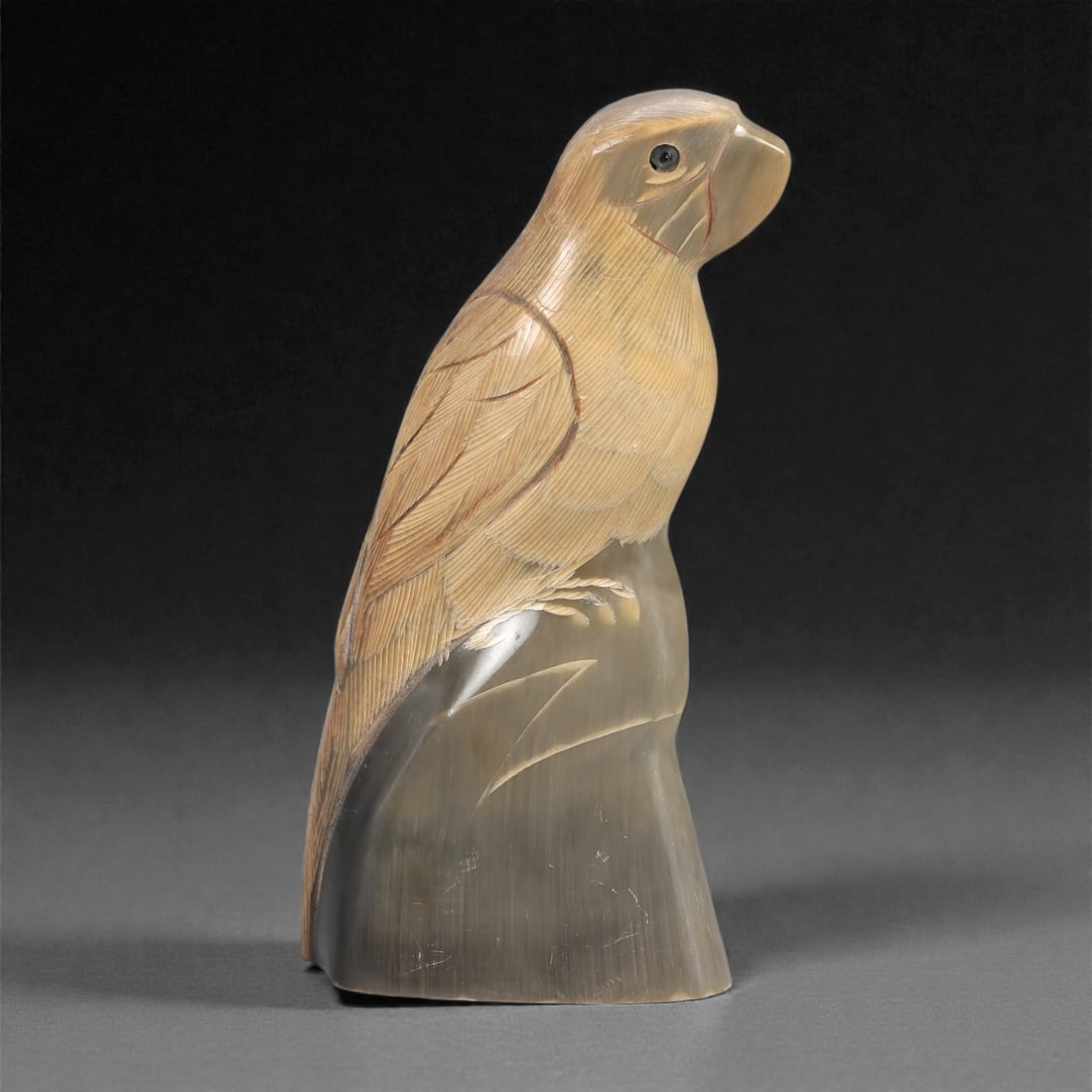 An East Asian Ox Horn Parrot Effigy, 20th Century, 11FJ (1 of 2)