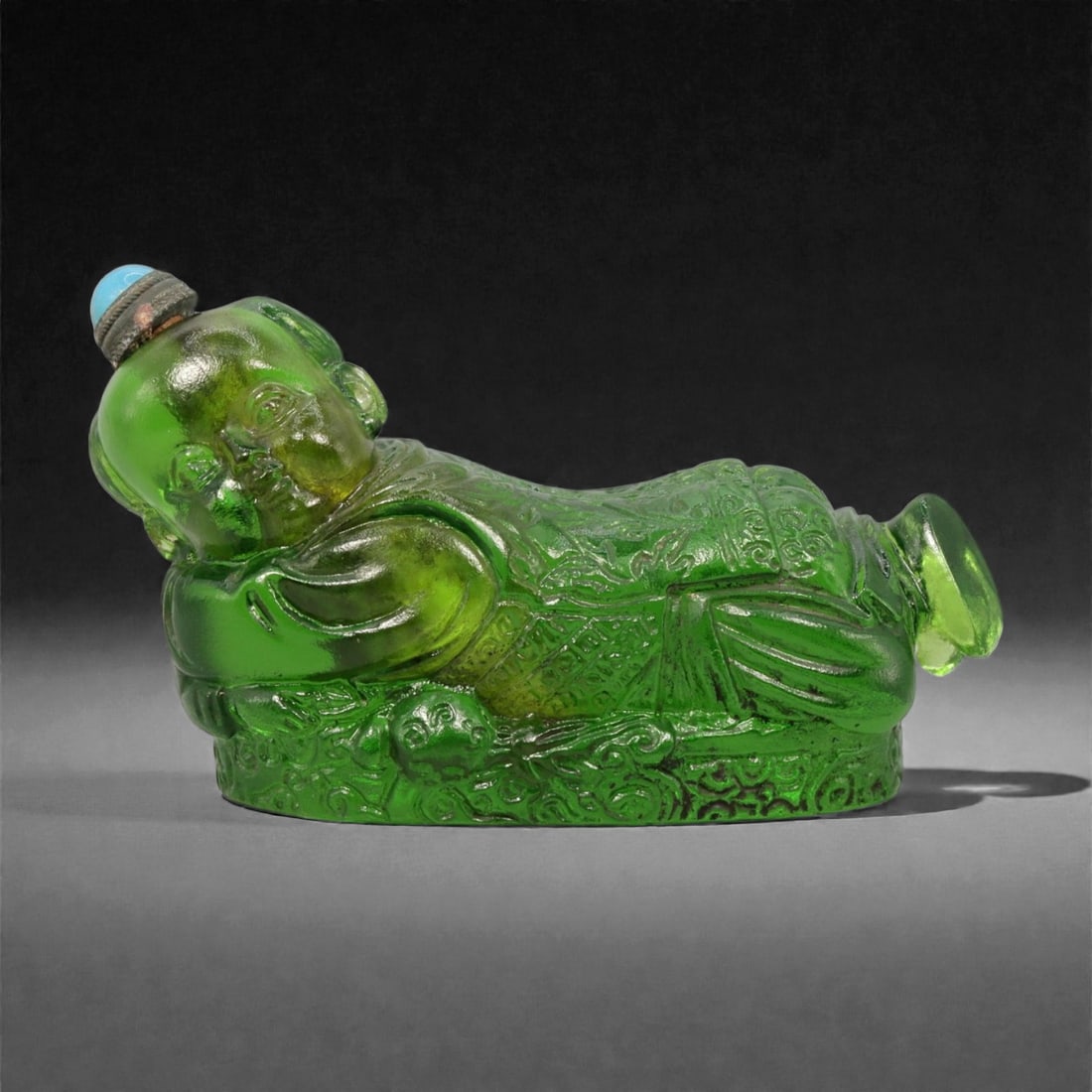 A Chinese Glass Figural Snuff Bottle, 20th Century, 65YC (1 of 3)