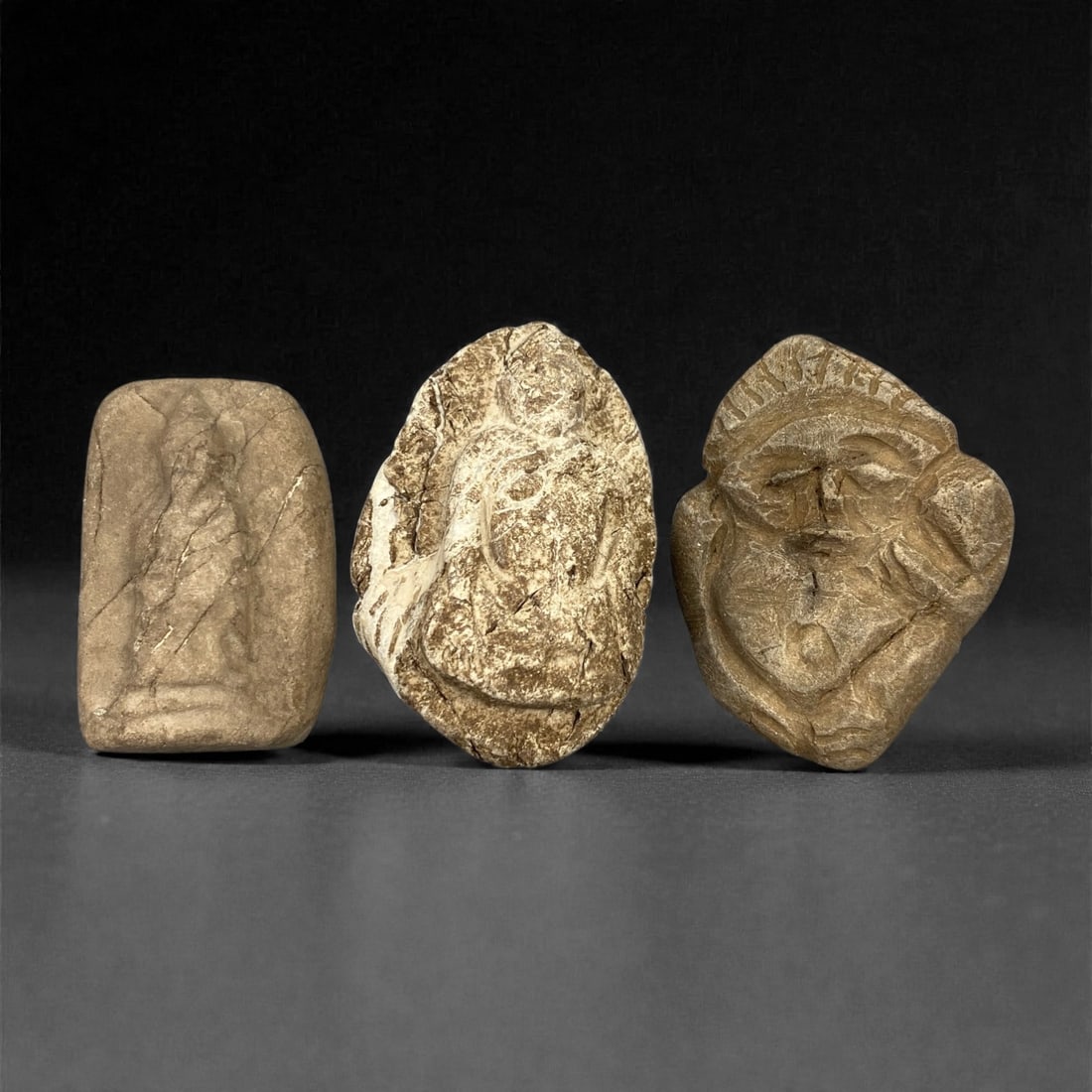 A Group of Three Edo Period Buddhist Stone Carvings, 17th-19th Century, 19FN (1 of 1)