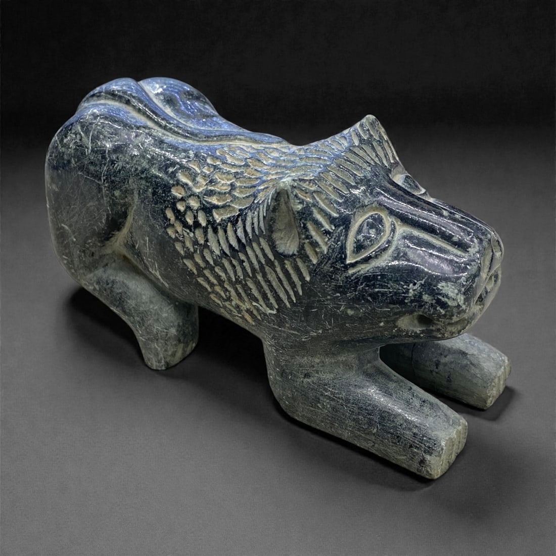 A Near Eastern Schist Recumbent Feline Effigy, 2nd-1st Millennium BCE, 378g, 47AA (1 of 3)