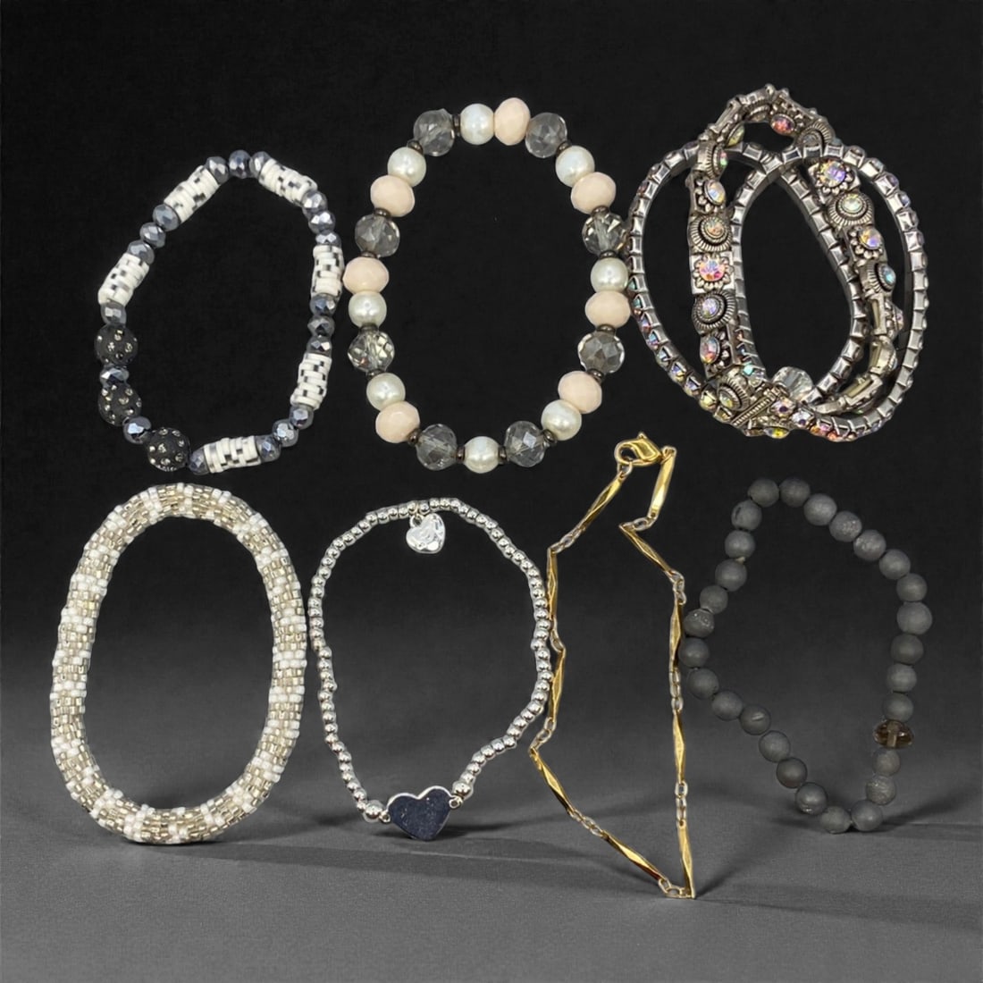 An Estate Lot of Seven Bracelets, Late 20th Century, 87FK (1 of 1)