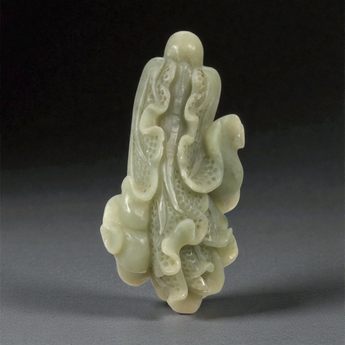 A Chinese Hetian Jade Vegetable-Form Carving, 20th Century, 10FC (1 of 2)