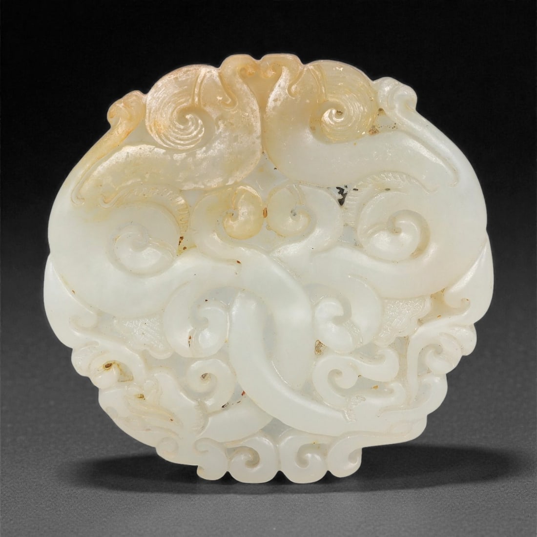A Chinese Hetian Jade Cloud-Form Plaque, 20th Century, 68FH (1 of 2)