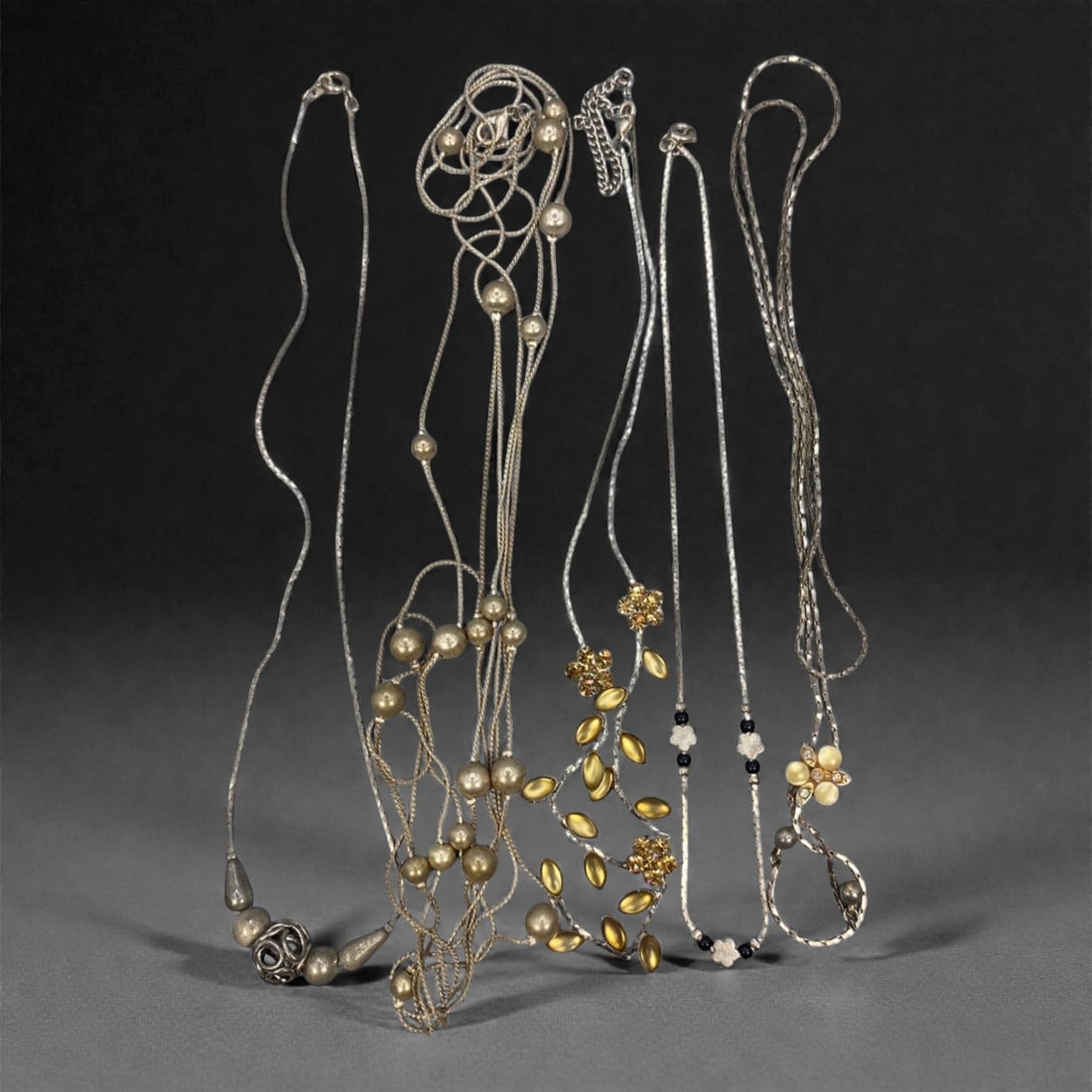 An Estate Lot of Five Necklaces, Late 20th Century, 66FK (1 of 1)