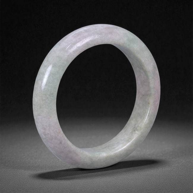 A Chinese Jadeite Bracelet Bangle, 5.2cm Inner Diameter, 7WE (1 of 2)