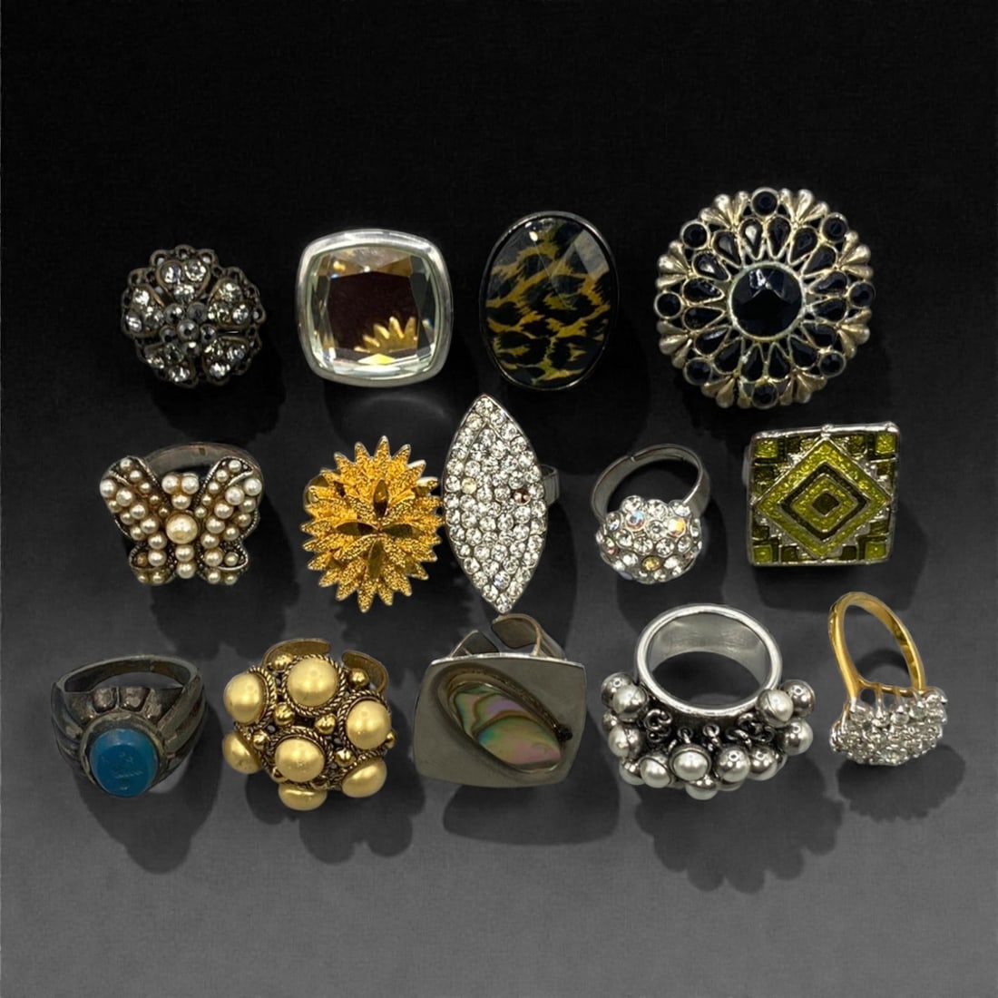 An Estate Lot of Fourteen Rings, Late 20th Century, 92FK (1 of 1)