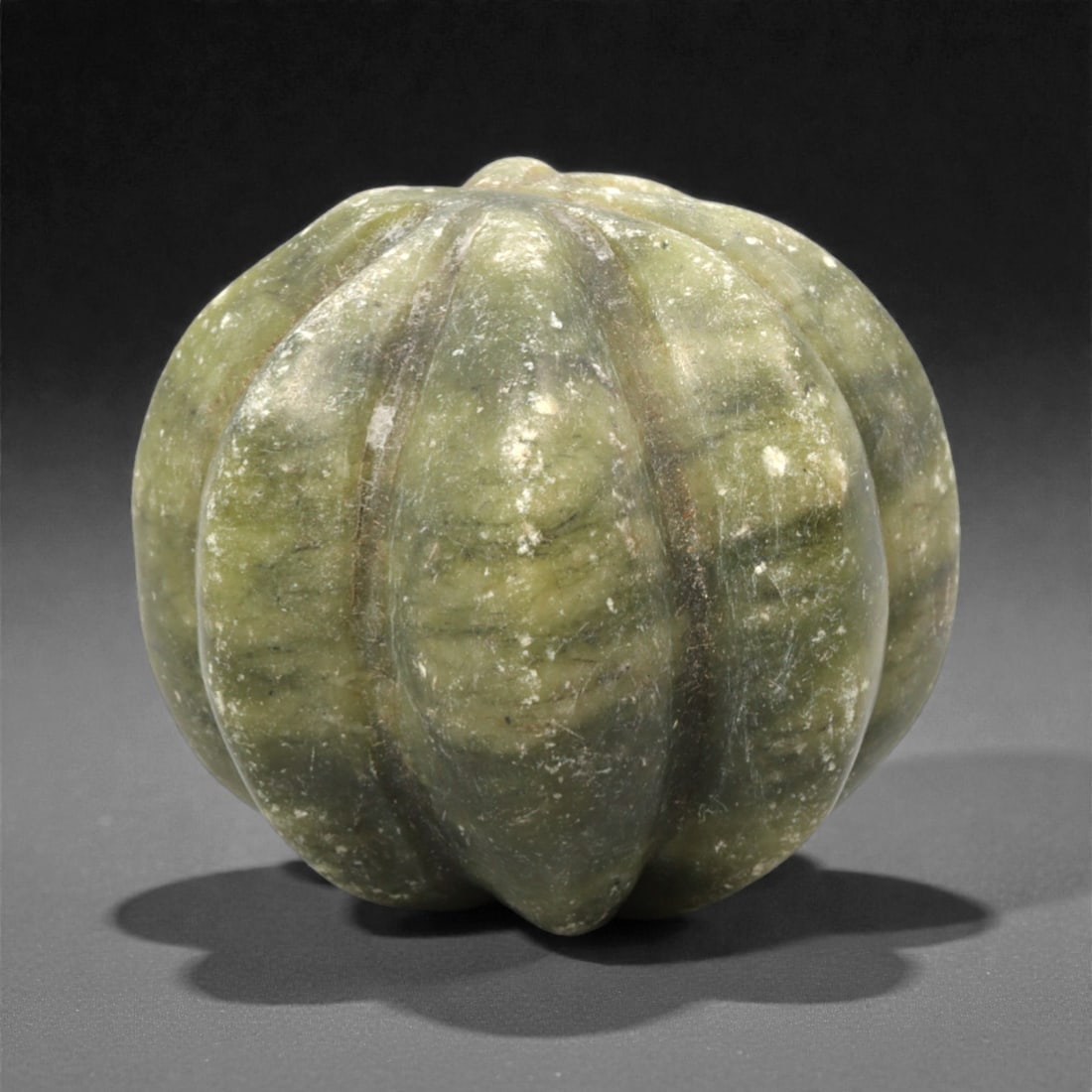 A Chinese Hetian Jade Melon-Shaped Bead, 20th Century, 96FH (1 of 3)