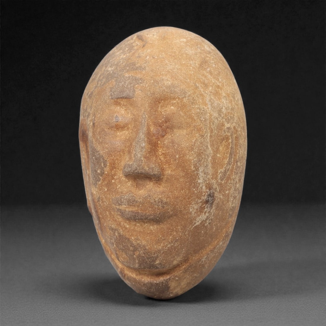 A Pre-Columbian Stone Head, 10th-15th Century, 23FM (1 of 2)