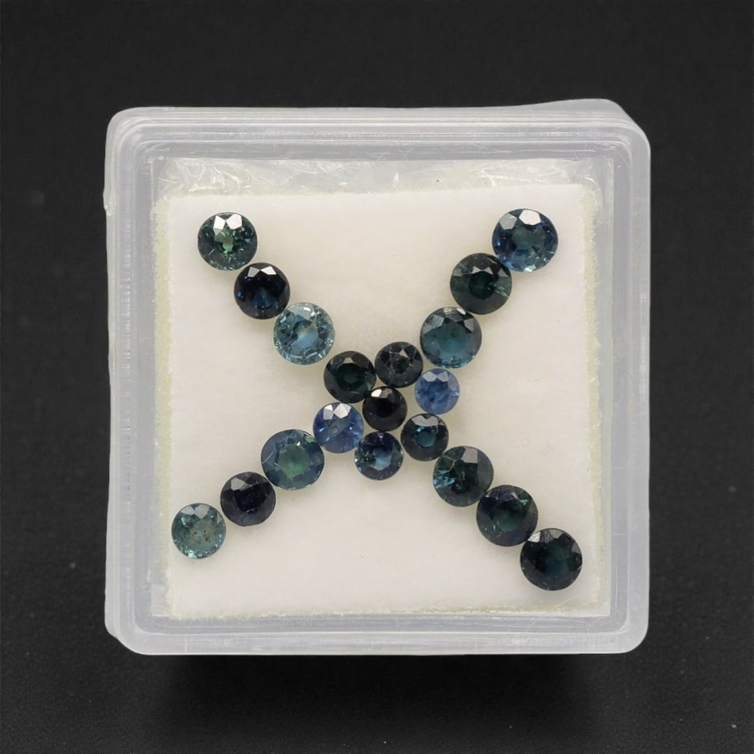 2.79 Carats Teal-Blue Parti Sapphire Parcel - Natural Australian Stones, 80XK: This curated parcel of parti sapphires presents a striking blend of deep teal, forest green, and vivid blue tones, with dynamic color zoning that shifts and glows under changing light. Each round, fac