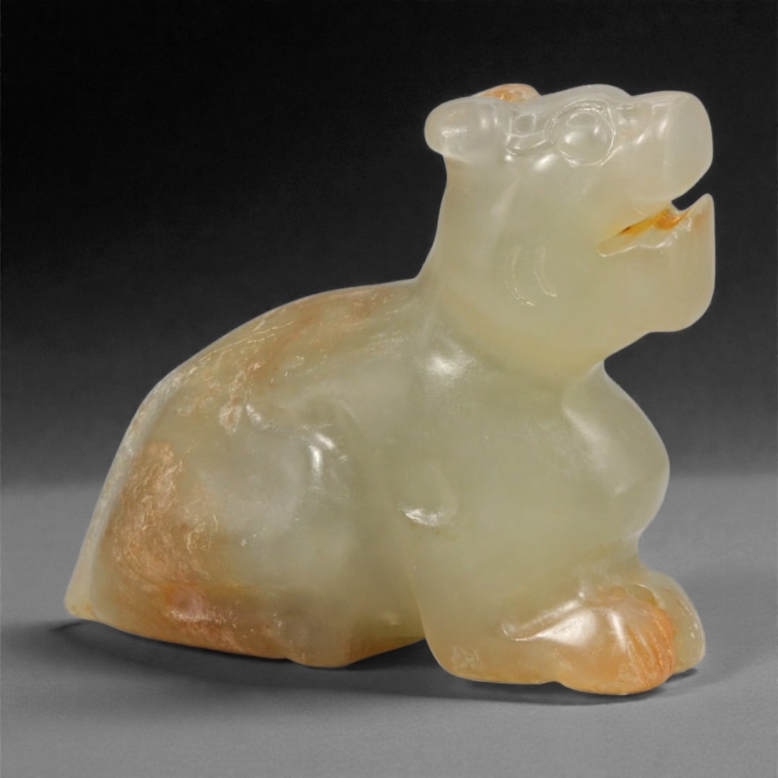 A Chinese Jade Mythical Beast Effigy, 20th Century, 44YC (1 of 2)
