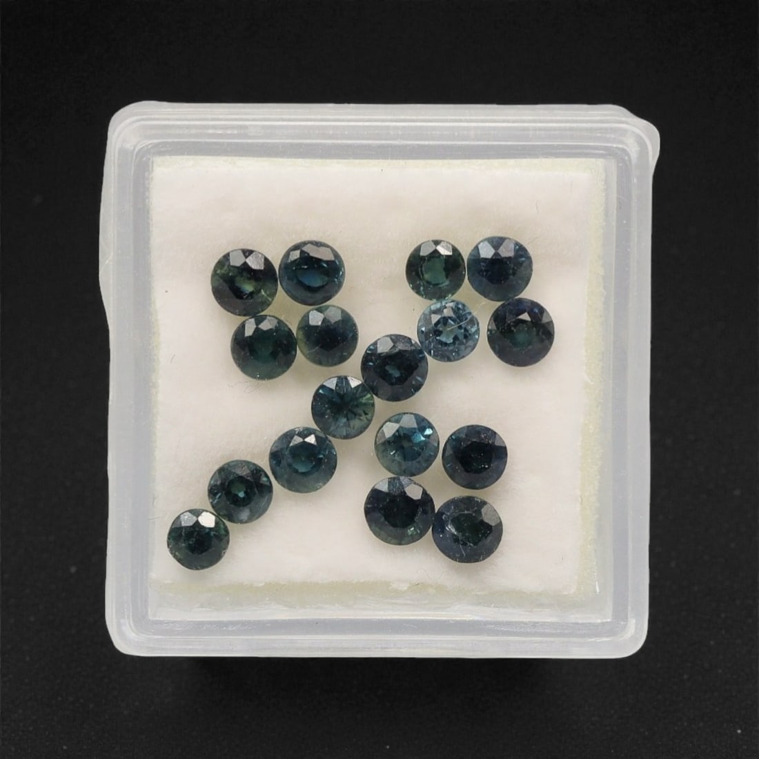 4.33 Carats Teal-Blue Parti Sapphire Parcel - Natural Australian Stones, 83XK: This refined parcel of parti sapphires features a harmonious blend of deep teal, forest green, and rich blue tones, with subtle color zoning that shifts gently under light. Each round, faceted stone e