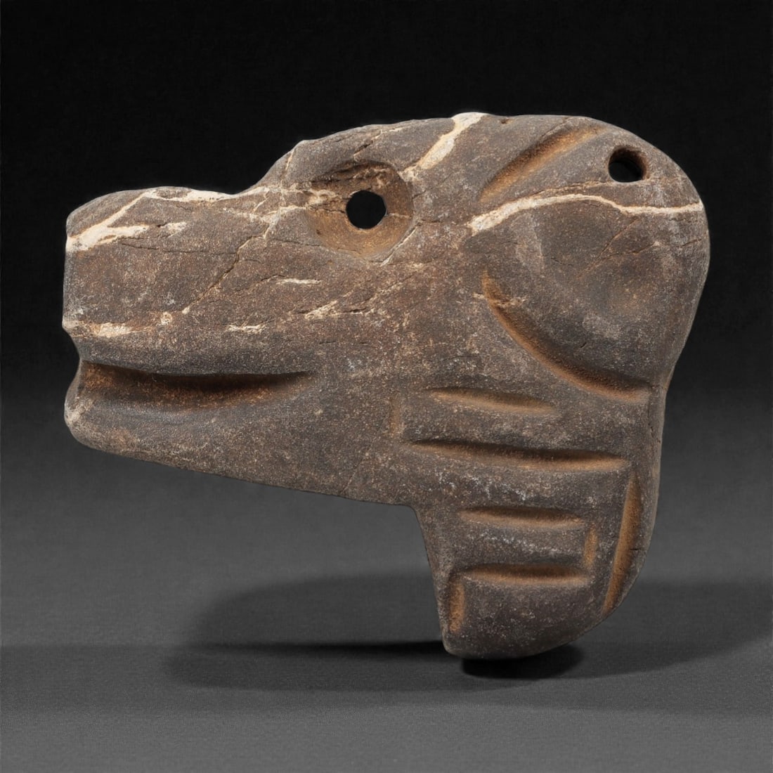 A Pre-Columbian Stone Zoomorphic Pendant, 10th-15th Century, 36FM (1 of 2)