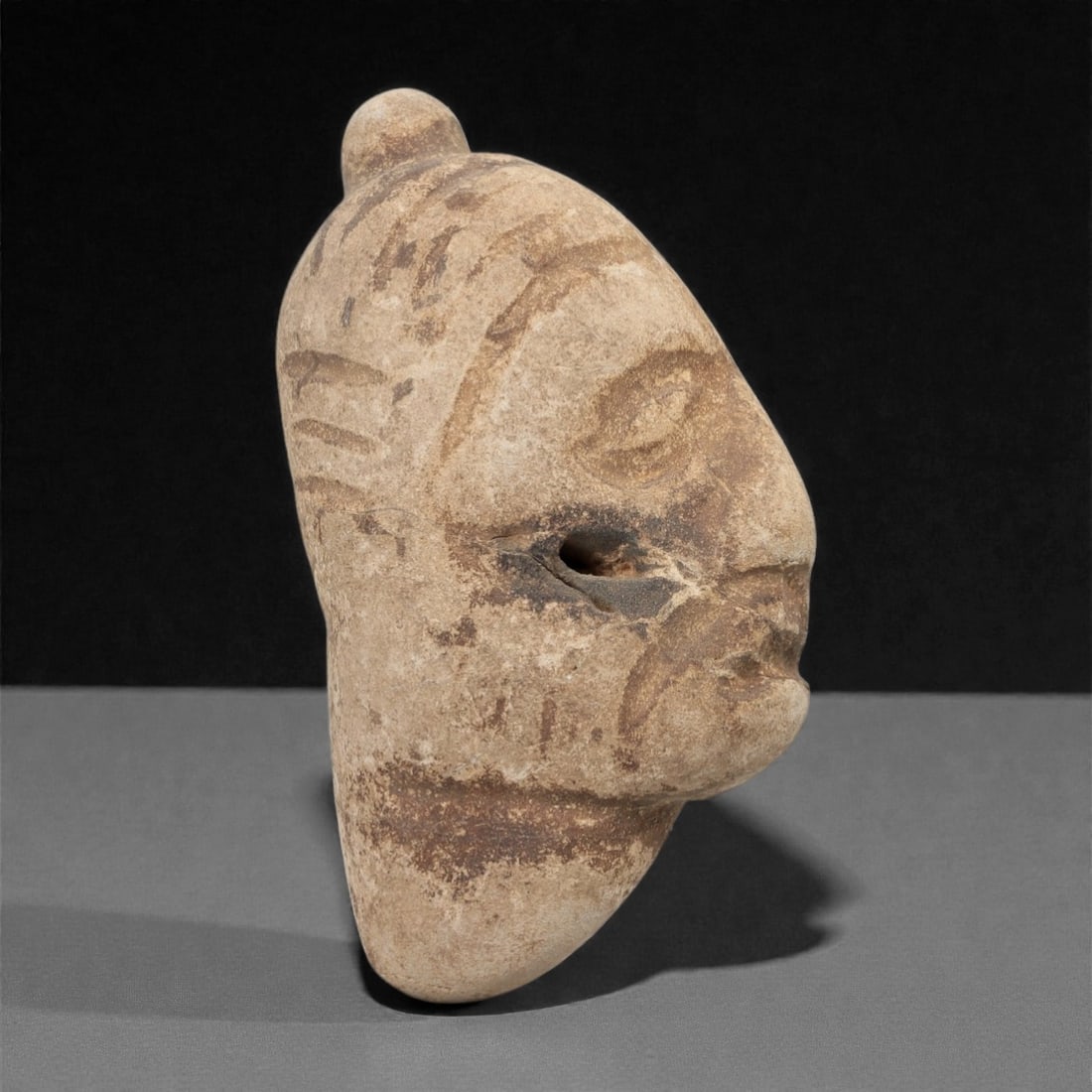 A Pre-Columbian Stone Head Pendant, 10th-15th Century, 45FM (1 of 2)