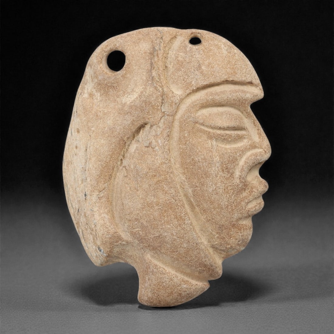 A Pre-Columbian Stone Head Pendant, 10th-15th Century, 28FM (1 of 2)