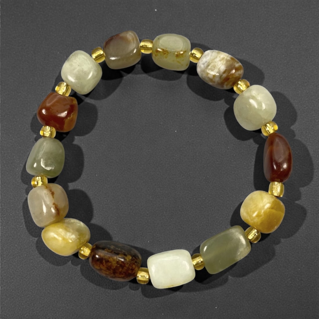A Chinese Hetian Jade Beaded Bracelet, 20th Century, 39FJ (1 of 1)