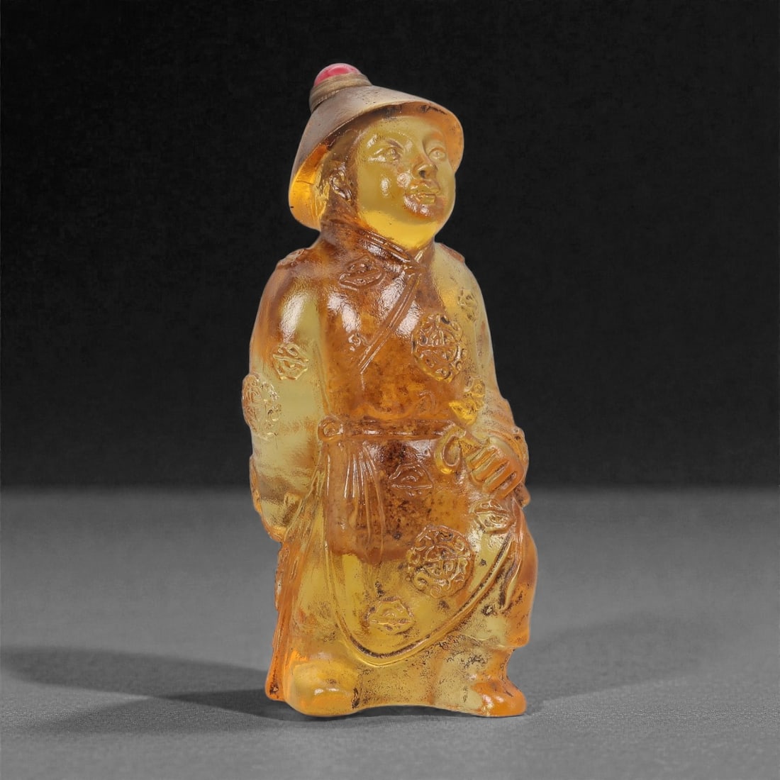 A Chinese Molded Glass Figural Snuff Bottle, 20th Century, 72FG (1 of 3)